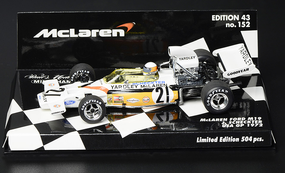 530720021 McLaren Ford M19 USA GP 1972 J.Scheckter 1:43