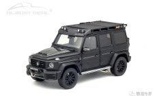 Brabus G-Class with Adventure Package Mercedes-AMG G 63 - 2020 - Designo Night Black Magno 1/18  中文：博速 G-Class 探險套件版 2020款 亞光黑 1/18  顏色：黑色車身，配碳纖維裝飾  比例：1/18  主要特征：博速探險版套件，行李架，攀爬梯，越野輪胎，備胎架