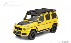 Brabus G-Class with Adventure Package Mercedes-AMG G 63 - 2020 - Electric Beam Yellow 1/18  中文：博速 G-Class 探險(xiǎn)套件版 2020款 黃色 1/18  顏色：電光黃車(chē)身，配碳纖維裝飾  比例：1/18  主要特征：博速探險(xiǎn)版套件，行李架，攀爬梯，越野輪胎，備胎架