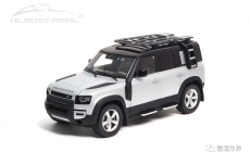 Land Rover Defender 110 - 2020 - Satin Indus Silver 1/18  中文：路虎衛(wèi)士110套件版 2020款 柔光銀 1/18  顏色：印度銀 或 寒武銀  比例：1/18  主要特征：合金全開，可拆卸車頂行李架，可拆卸保險杠，可拆卸展開式側(cè)梯，可拆卸掛式儲物箱，活動拖拽尾鉤，可更換涉水喉配件，110紀(jì)念引擎蓋水貼