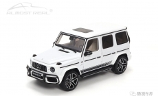 Mercedes-AMG G 63 - 2019 - White 1/18  中文：梅賽德斯-AMG G 63 2019款 白色 1/18  顏色：白色車身，米色內(nèi)飾，AMG車身拉花  比例：1/18  主要特征：AMG升級外觀，米色內(nèi)飾，五條雙幅運動輪轂，前置防撞桿，四門仿真鉸鏈，后門仿真鉸鏈配液壓桿