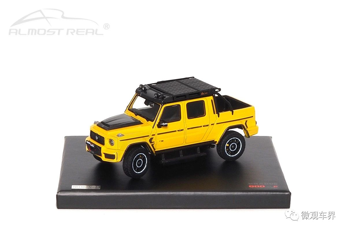 Brabus G 800 Adventure XLP - 2020 - Mellon Yellow 1/43 中文：博速 800 探險版 XLP 2020款 黃色 1/43 顏色：黃色車身，配碳纖維裝飾 比例：1/43 主要特征：博速探險版套件，絞盤，踏板，越野輪轂，越野輪胎，前輪轉向